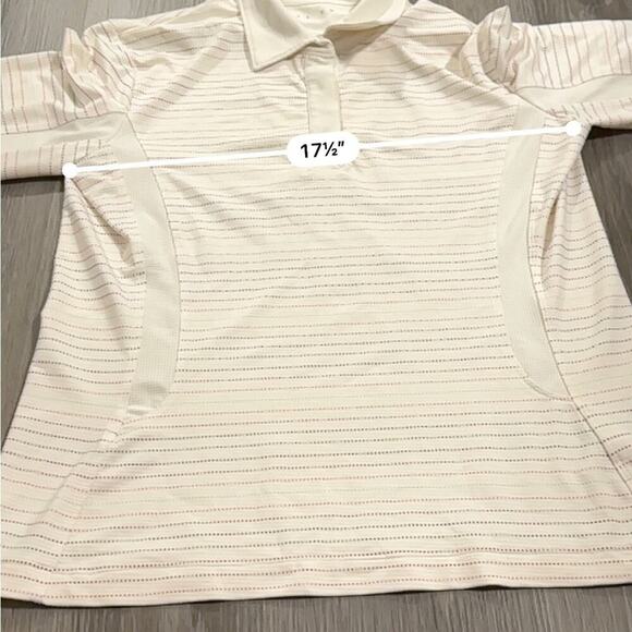 Nike Golf White Multicolor Pinstripe Long Sleeve Collared Button Jacket Size M - Picture 7 of 8